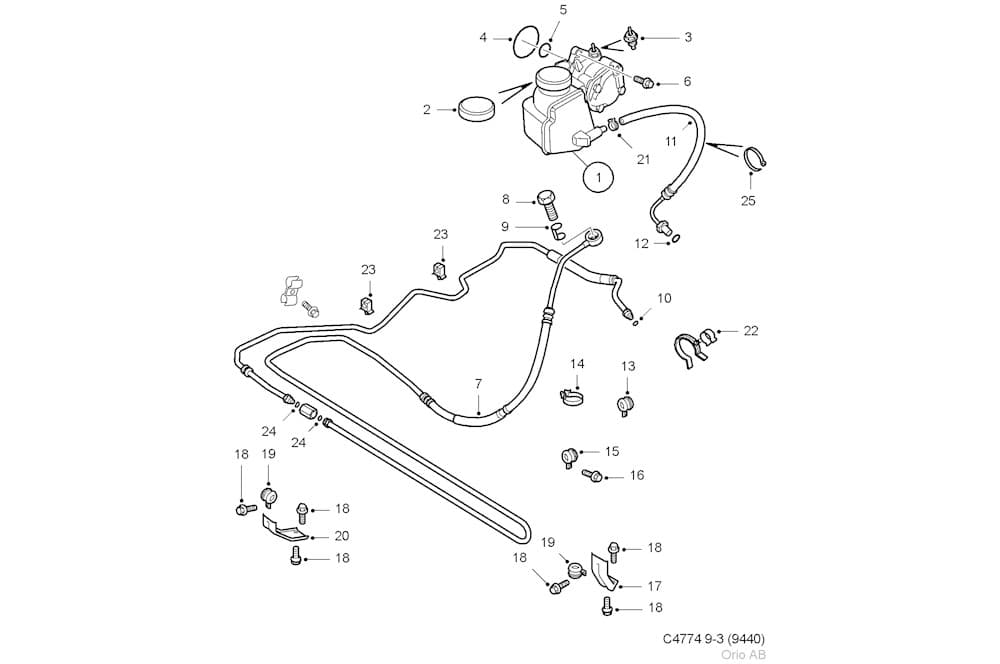 Hydraulic hose, steering system-1