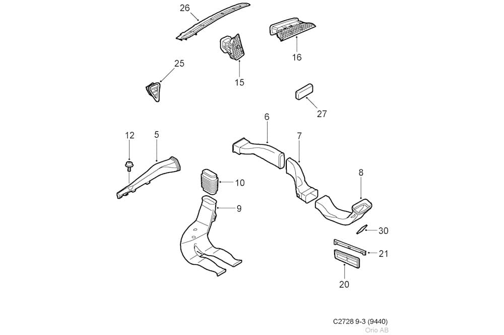 Fresh air conduit (passenger compartment air)-1