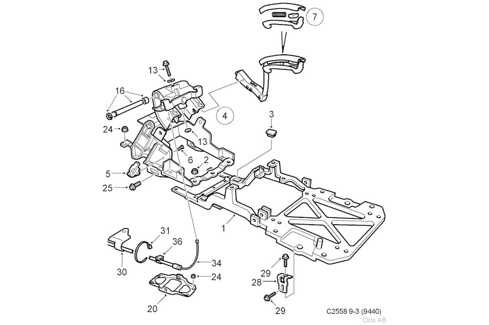 Handbrake lever to bell crank-1