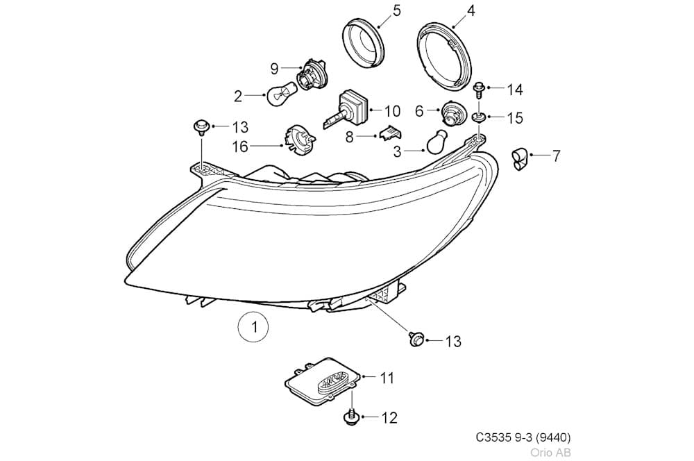 Housing, headlight-1
