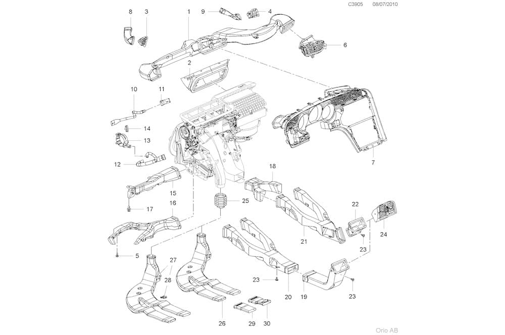 Fresh air conduit (passenger compartment air)