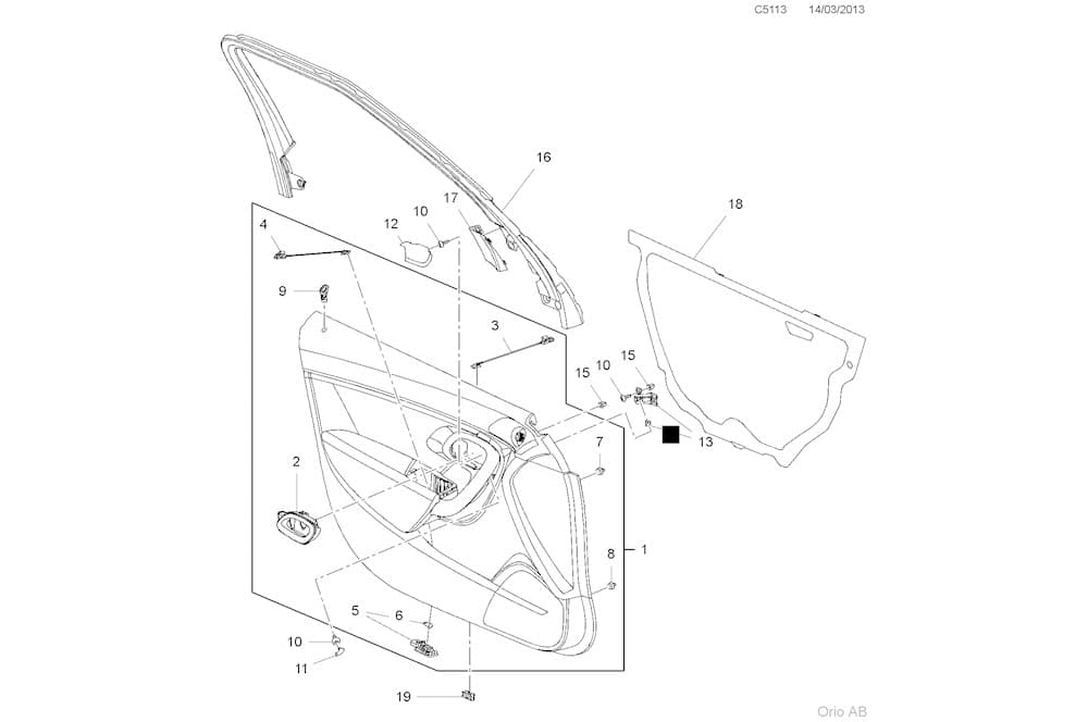 Interior door panel