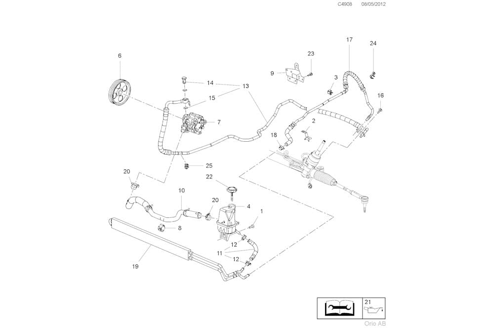 Hydraulic hose, steering system-1