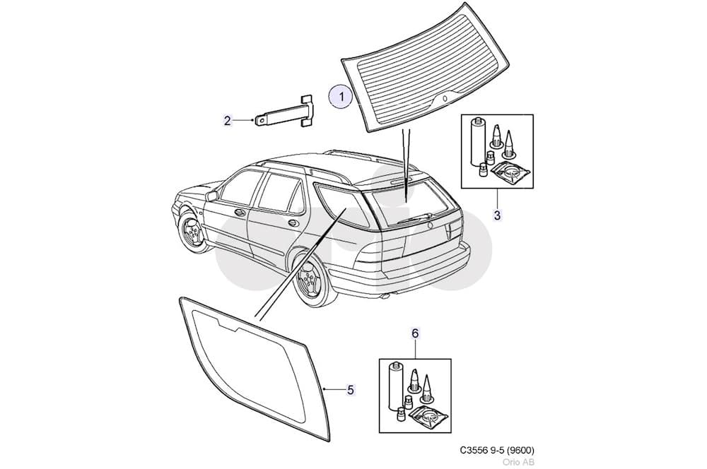Rear windscreen