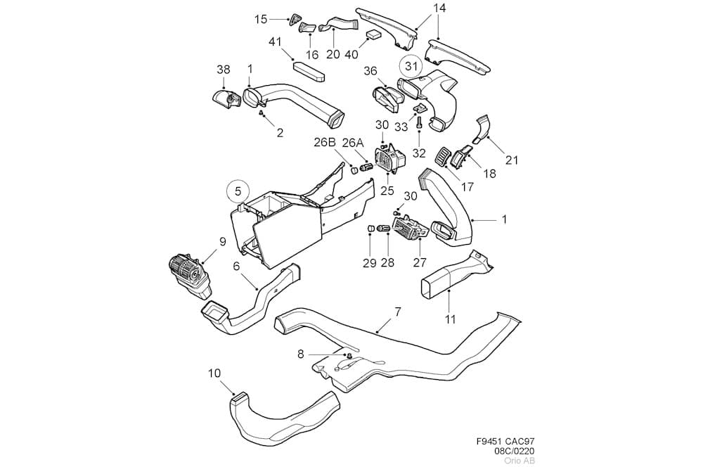 Fresh air conduit (passenger compartment air)-1