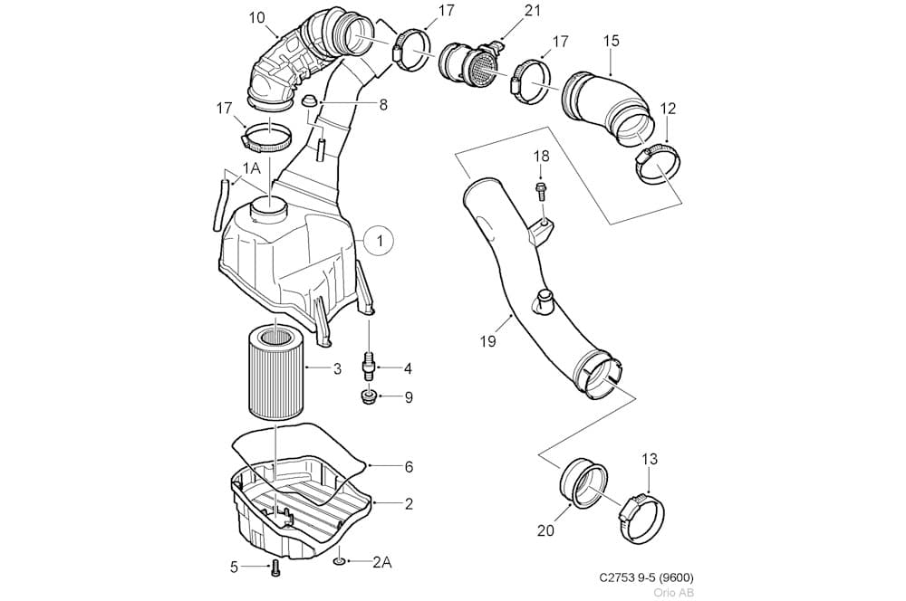Fresh air conduit (passenger compartment air)-1