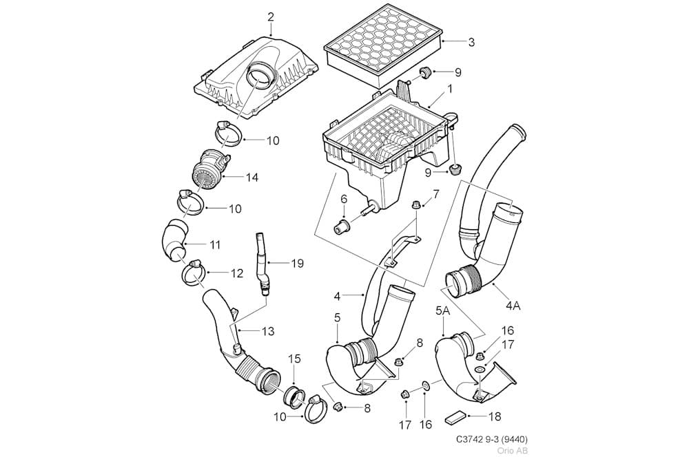 Fresh air conduit (passenger compartment air)-1